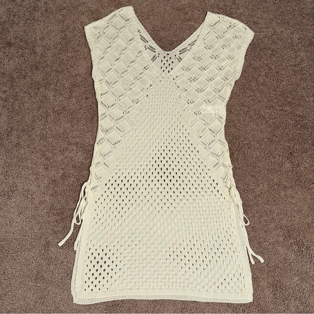 CUPSHE Cream Knit Cover-Up Dress